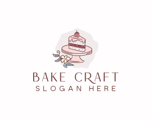 Cherry Cake Dessert logo design