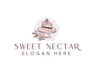 Cherry Cake Dessert logo design