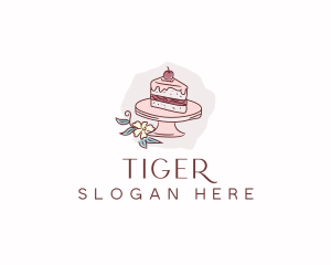 Cafe - Cherry Cake Dessert logo design