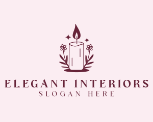 Floral Scented Candle logo design