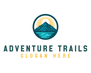 Mountain lake Destination logo design