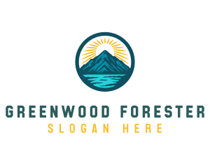 Mountain lake Destination logo design