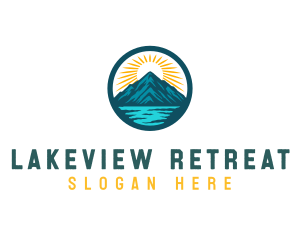 Lake - Mountain lake Destination logo design