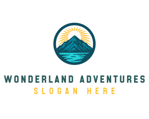 Mountain lake Destination logo design