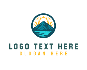 Mountain lake Destination Logo