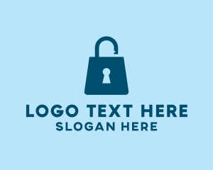 Online Store - Market Bag Lock logo design