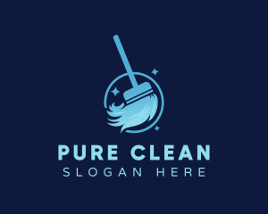 Cleaning Broom Sparkle logo design