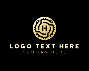 Blockchain - Crypto Investment Letter H logo design