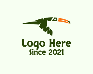 Wildlife Center - Flying Rainforest Toucan logo design