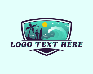 Surfing - Travel Beach Surfing logo design