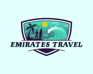 Travel Beach Surfing  logo design