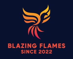 Blazing Legendary Phoenix logo design