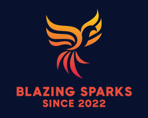 Blazing Legendary Phoenix logo design