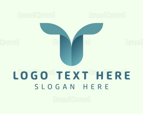 Modern Plant Letter T Logo