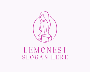 Naughty - Adult Woman Model logo design