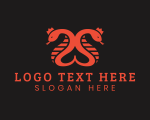 Heavy Metal - Snake Crown Letter S logo design