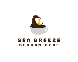 Surfing Espresso Cup logo design