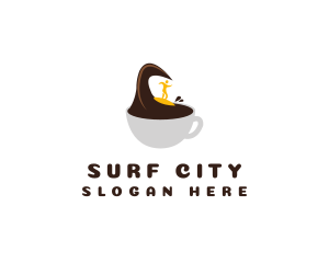 Surfing Espresso Cup logo design