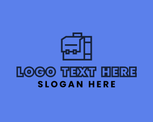 Business Trip - Geometric Briefcase Outline logo design