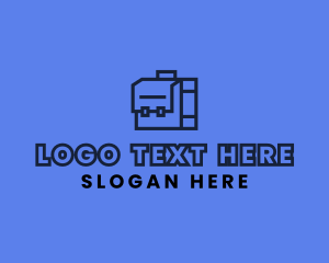 Geometric - Geometric Briefcase Outline logo design