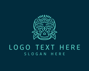 Mezcal - Decorative Folklore Skull logo design