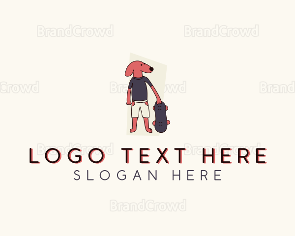 Skateboard Pet Dog Logo