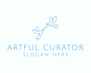 Wedding Dove Ring  logo design