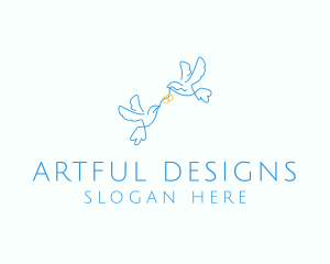 Wedding Dove Ring  logo design