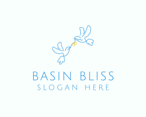 Wedding Dove Ring  logo design