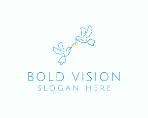 Wedding Dove Ring  logo design