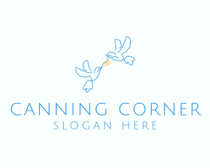 Wedding Dove Ring  logo design