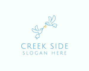 Wedding Dove Ring  logo design