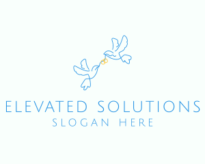 Wedding Dove Ring  logo design