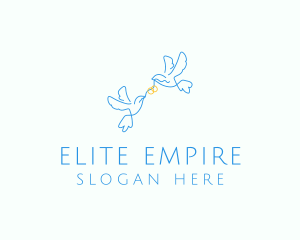 Wedding Dove Ring  logo design