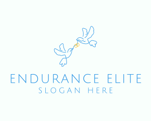 Wedding Dove Ring  logo design