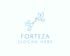 Wedding Dove Ring  logo design