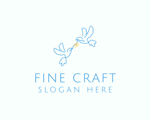 Wedding Dove Ring  logo design