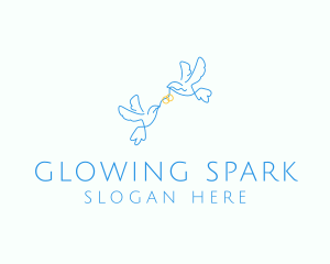 Wedding Dove Ring  logo design