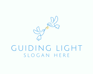 Wedding Dove Ring  logo design