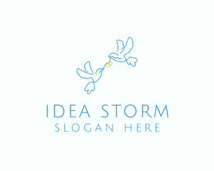 Wedding Dove Ring  logo design