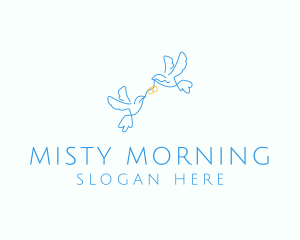 Wedding Dove Ring  logo design