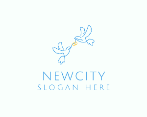 Wedding Dove Ring  logo design