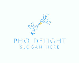 Wedding Dove Ring  logo design