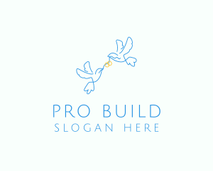 Wedding Dove Ring  logo design