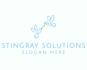 Wedding Dove Ring  logo design