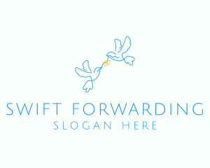 Wedding Dove Ring  logo design