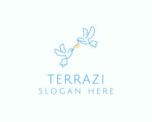 Wedding Dove Ring  logo design