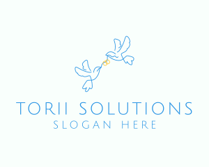 Wedding Dove Ring  logo design