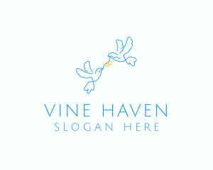 Wedding Dove Ring  logo design