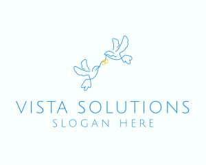 Wedding Dove Ring  logo design